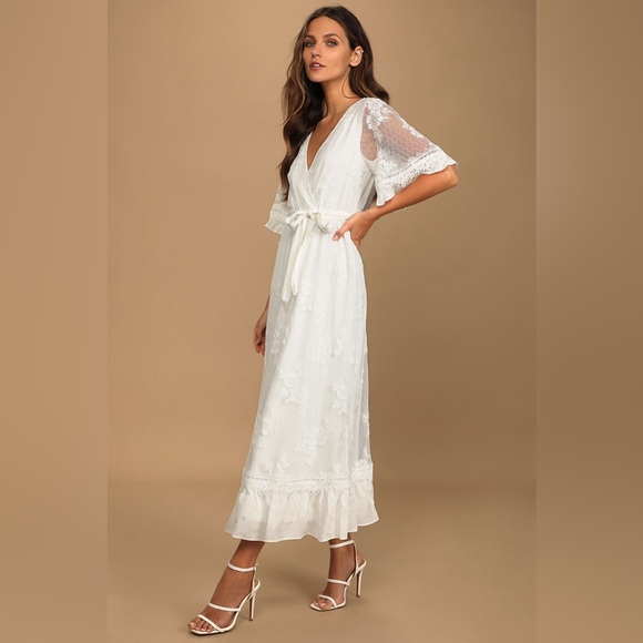 Lulus Memorable Moments White Lace Midi Dress - Picture 8 of 11